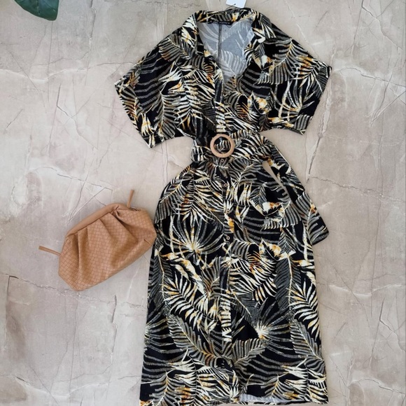 Size Medium | Zara | 100% Cotton Belted Shirt Dress - Picture 2 of 10